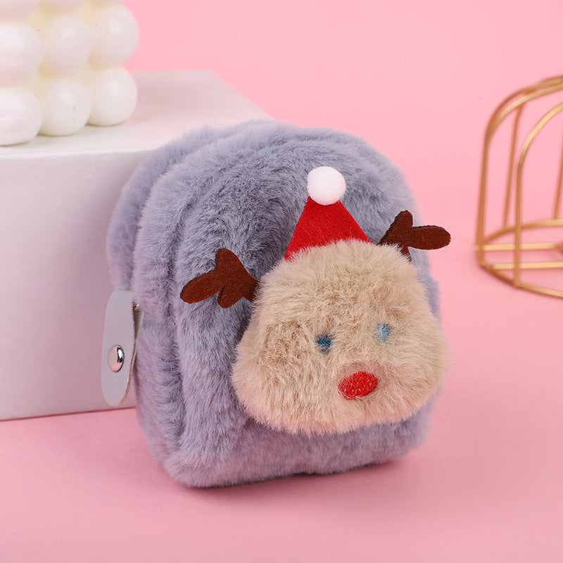 Korean Girly Christmas Mini Cartoon Plush Coin Purses