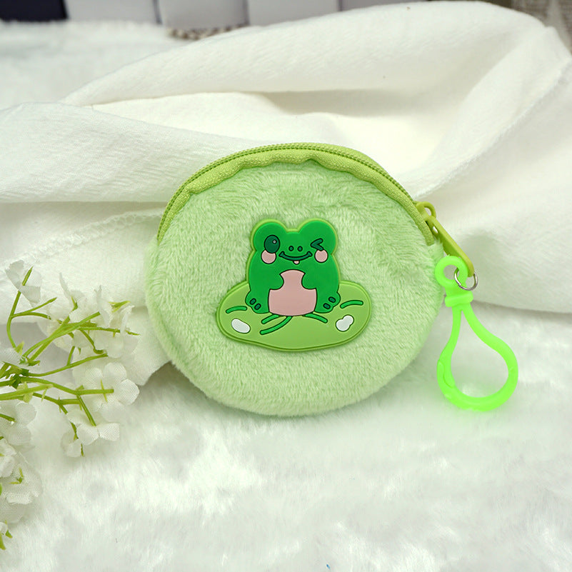 Children's Cute Cartoon Plush Earphone Zipper Portable Coin Purses