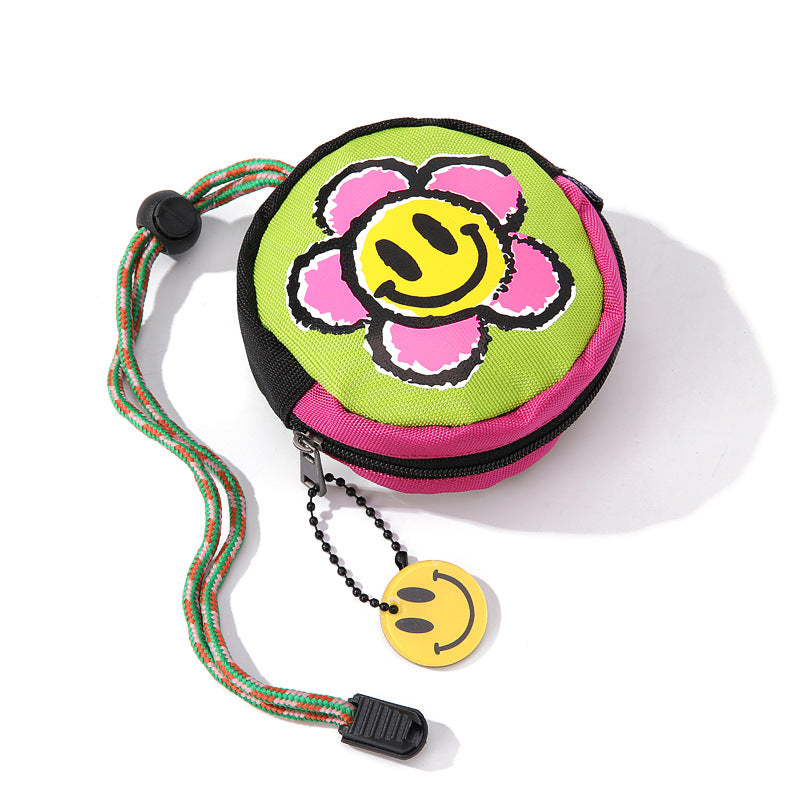 Smiley Face Storage Mini Earphone Halter Coin Purses