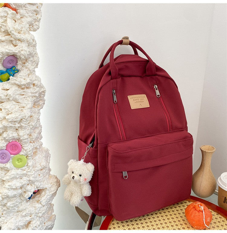 Solid Color Portable Street Leisure Female Backpacks