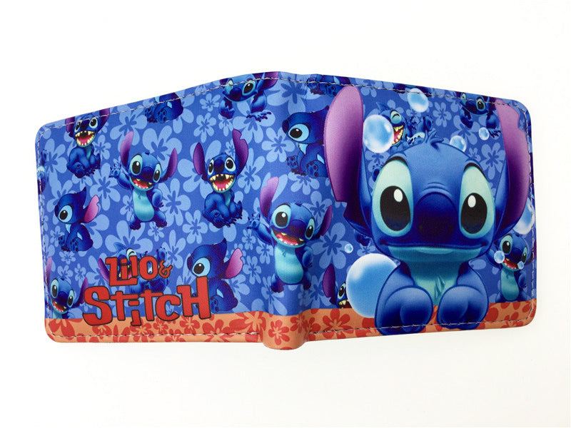 Cute Cartoon Stitch Short Blue Long Ladies Wallets