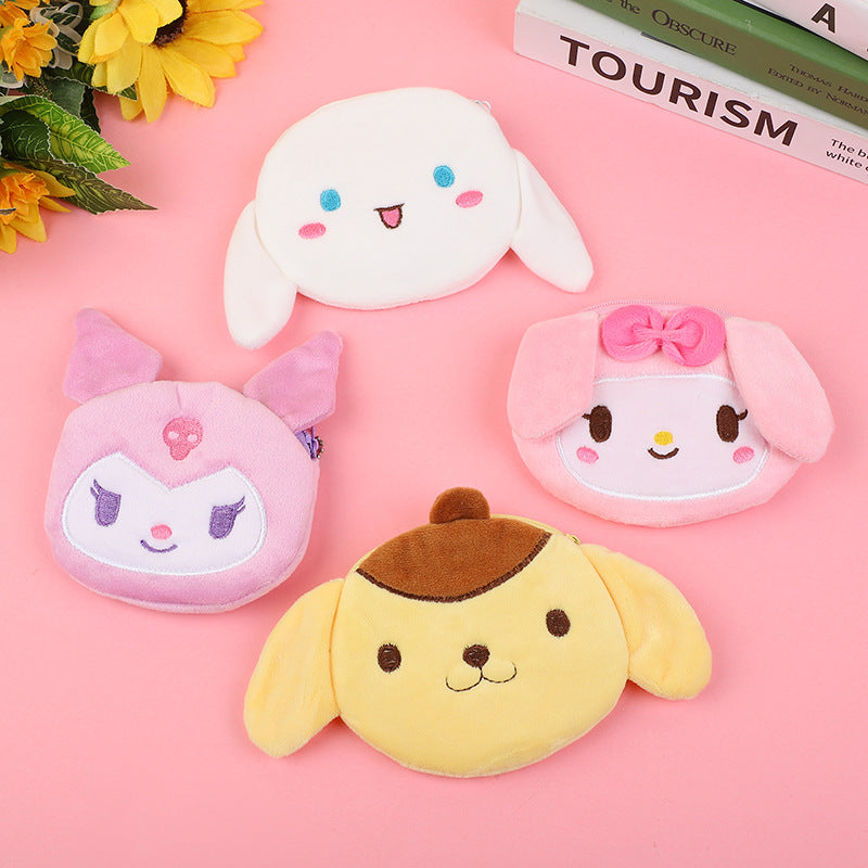 Korean Cartoon Heart Portable Mini Plush Coin Purses