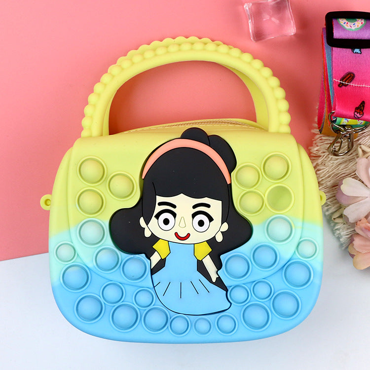 Killer Pioneer Cartoon Color Silicone Portable Double-sided Children's Coin Purse