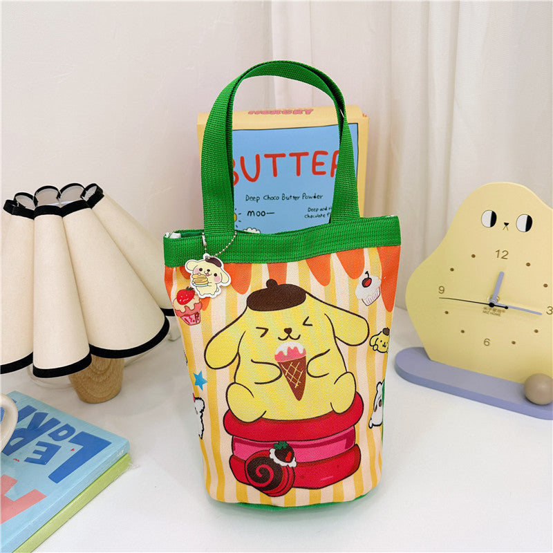 Seau d'anime pour enfants, sacs à bandoulière portables en toile de Style coréen pour enfants