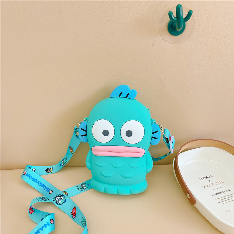 Fire Fish Silicone Blue Cartoon Small Children's Coin Purse