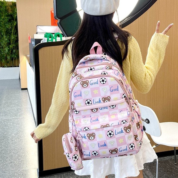 Capacity Cute Printed Bear High Primary Middle School Students' Schoolbags