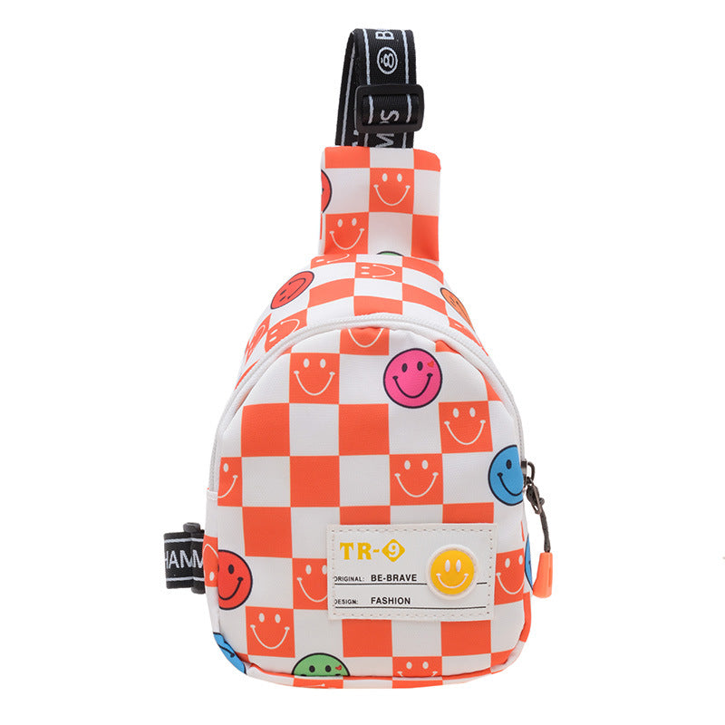 Children's Fashion Boys Small Chessboard Lattice Lightweight Children's Waist Packs