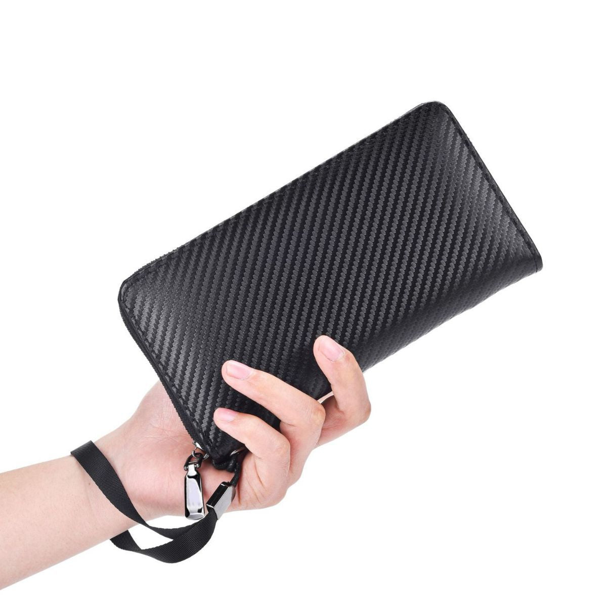 Men's Swiping Carbon Fiber Pattern Fashion Retro Men's Wallets