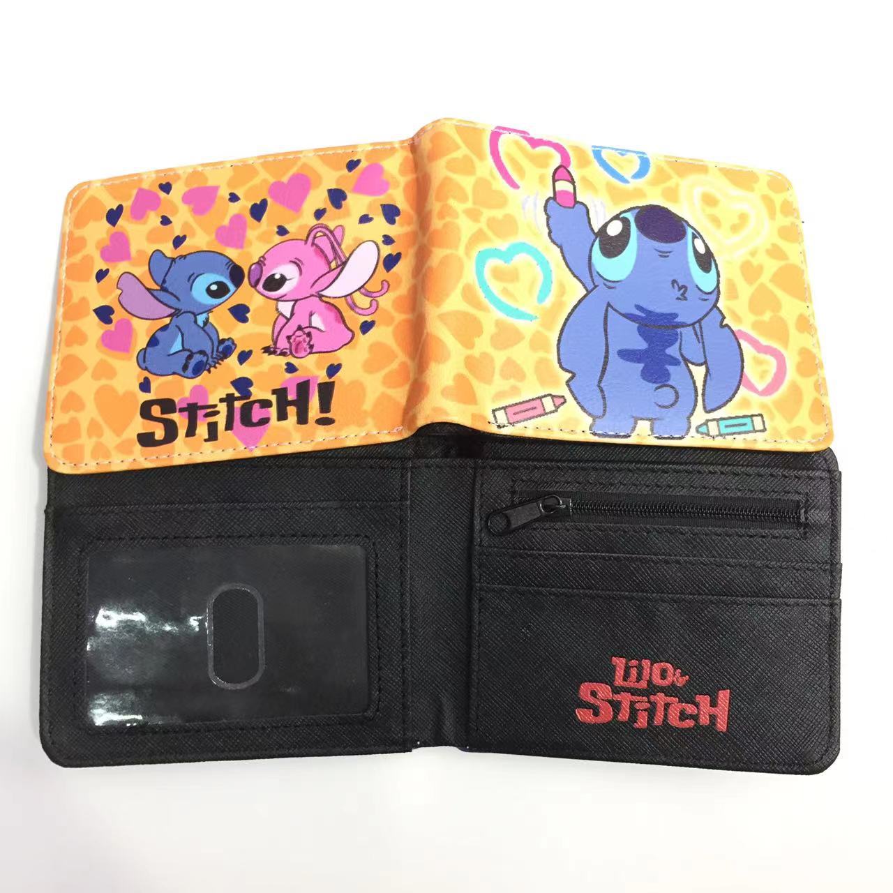 Cute Cartoon Stitch Short Anime Blue Long Coin Purses