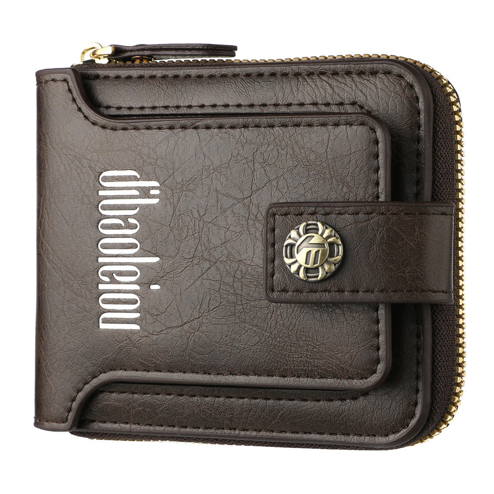 Men's Horizontal Short Zipper Retro Boys Men's Wallets