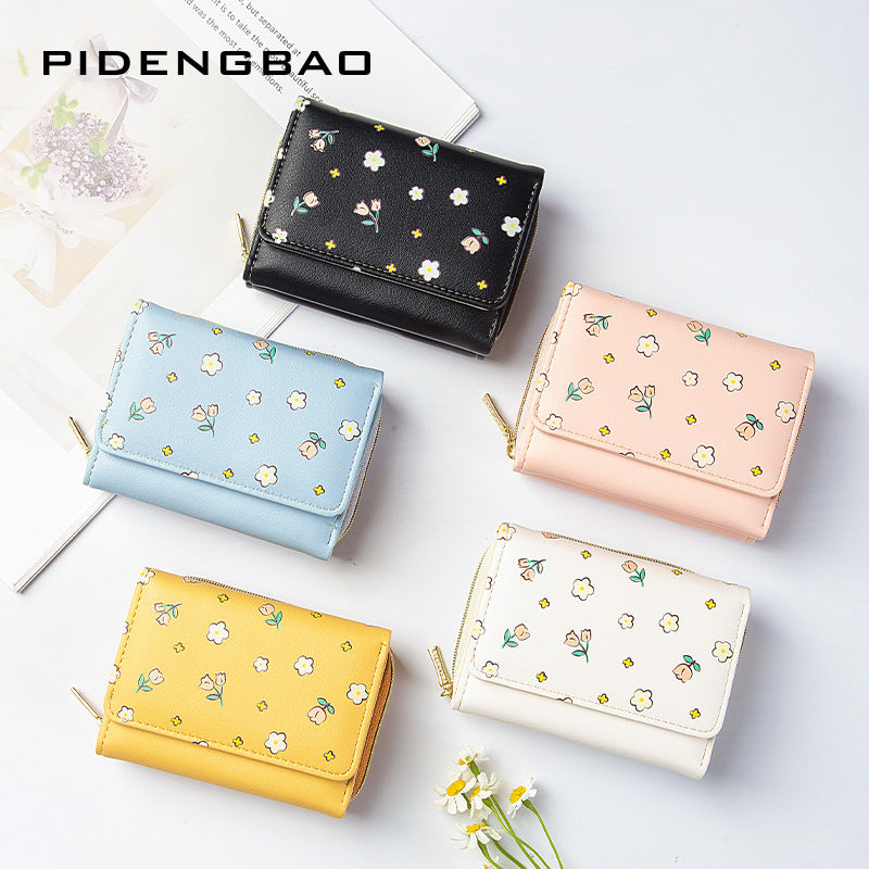 Women's Korean Style Fresh Creative Flower Multiple Ladies Wallets