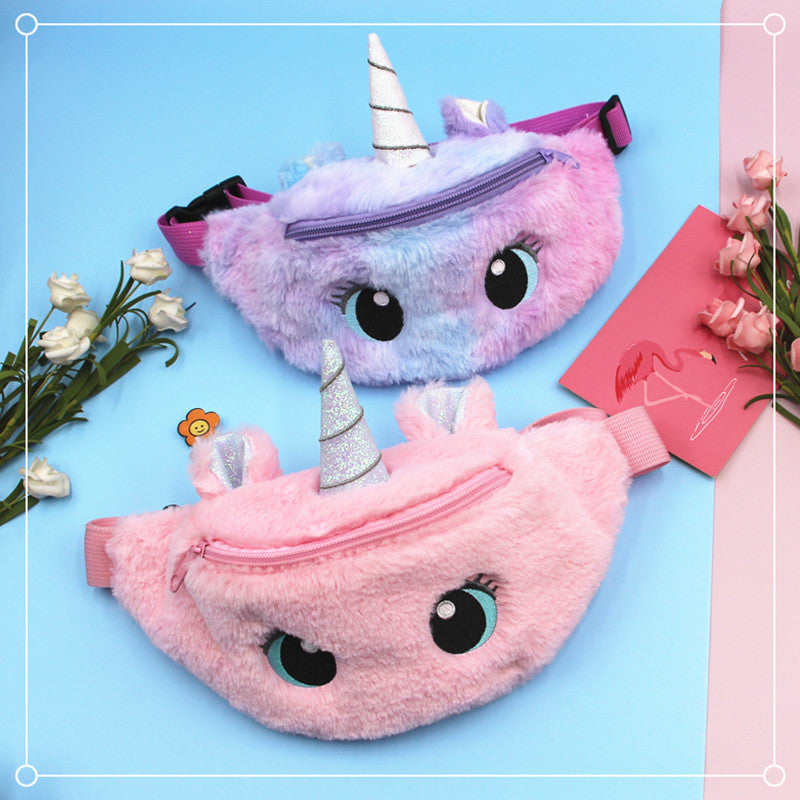 Licorne dessin animé en peluche petits sacs de taille mignons