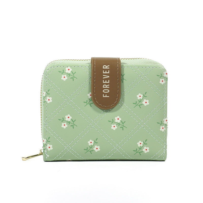 Women's Creative Button Simple Printed Short Ladies Wallets