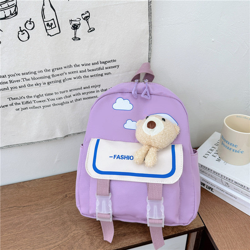 Children's Bear Boys Color Matching Cute Small Children's Backpacks