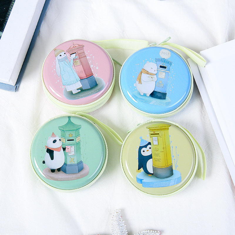 Children's Creative Cute Tinplate Cartoon Change Headset Bags