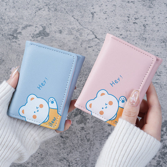 Women's Small Cute Three Short Folding Mini Ladies Wallets