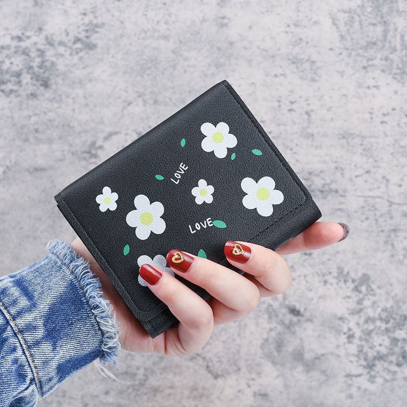 Style Han Elements Short Junior High Small Simple Multifunctional Ladies Wallets