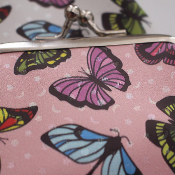 Cute Pocket Leather Butterfly Print Storage Coin Purses