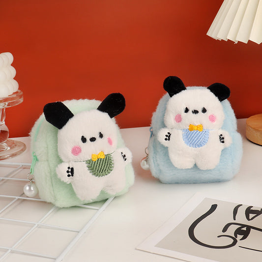 Cute Dog Three-dimensional Earphone Claw Machine Purses