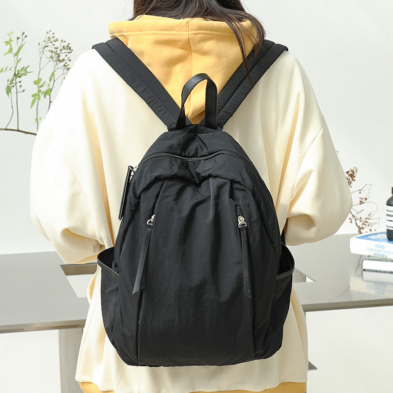 Women's Artistic Canvas Simple Pleated Washed Fashion Backpacks