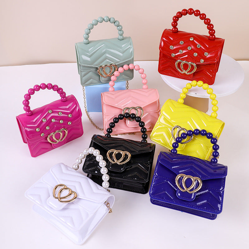 Candy Color Mini Chain Pearl Hand Children's Shoulder Bags