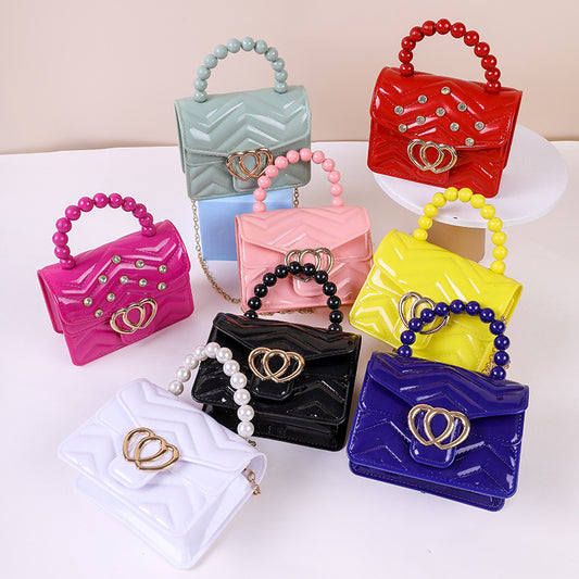 Candy Color Mini Chain Pearl Hand Children's Shoulder Bags