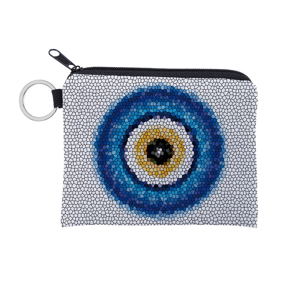 Women's Evil Eye Printing Pattern Zipper Small Purses