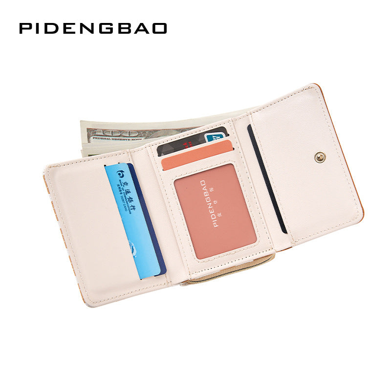 Women's New Short Diamond Fashion Compact Ladies Wallets