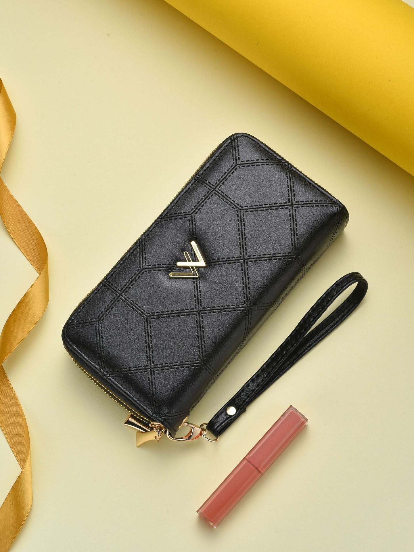 Women's Double Layer Zipper Long Clutch Multiple Ladies Wallets