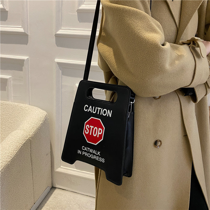 Fashion Creative Spoof Personality Stop Sign No Driving Bags