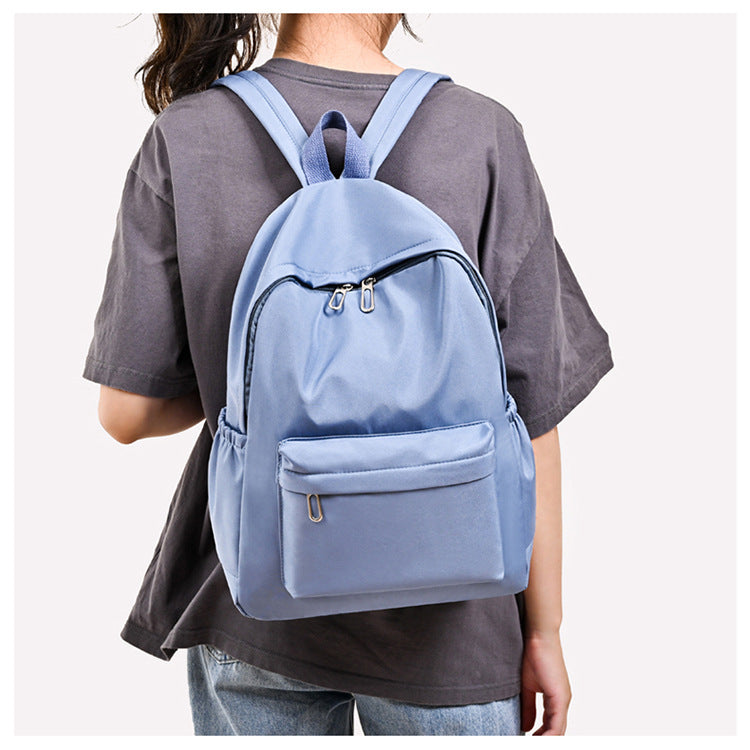 Solid Color Commute Simple Oxford Cloth Backpacks