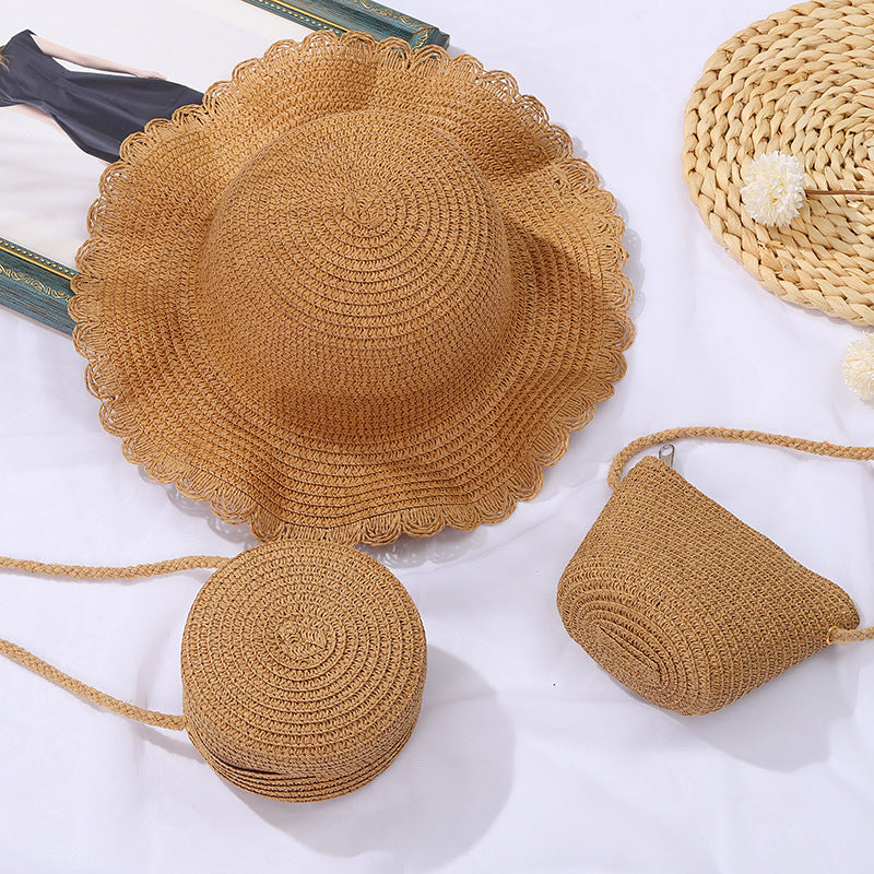 Children's Straw Little Boy Mini Hat Suit Children's Coin Purse