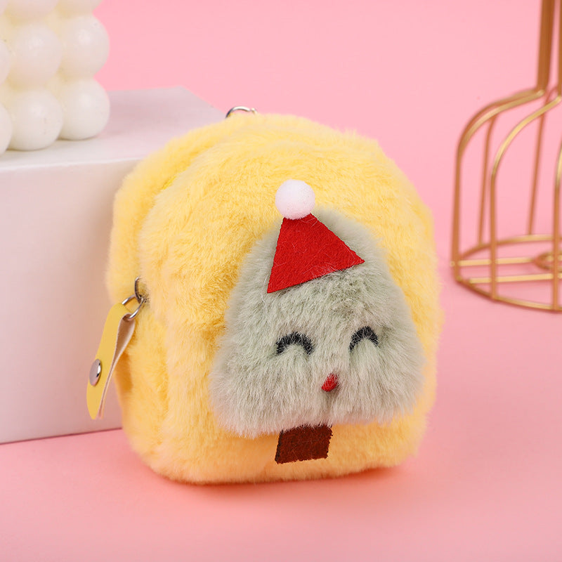 Korean Girly Christmas Mini Cartoon Plush Coin Purses