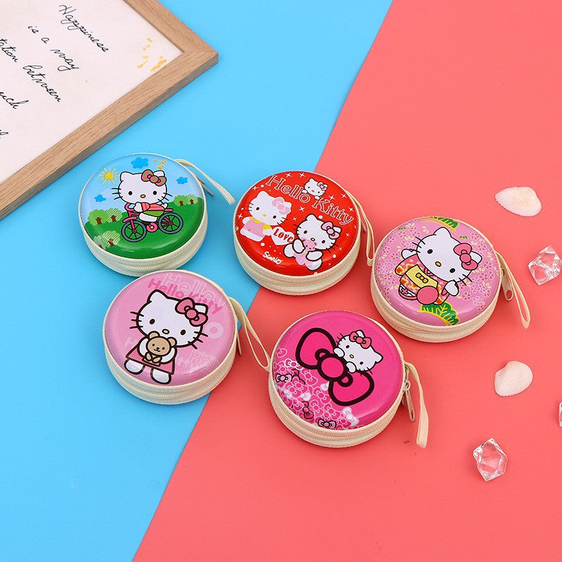 Mini Round Zipper Cartoon Storage Earphone Coin Purses