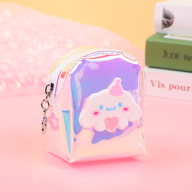 Strawberry Bear Transparent Portable Mini Cartoon Coin Purses