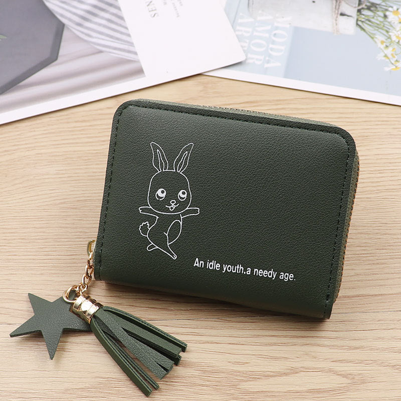 Women's Color Cute Style Zipper Korean Simple Purses