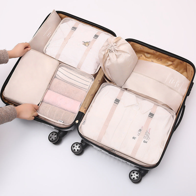 Makeup Clothes Dustproof Buggy Eight Pieces Travel Bags