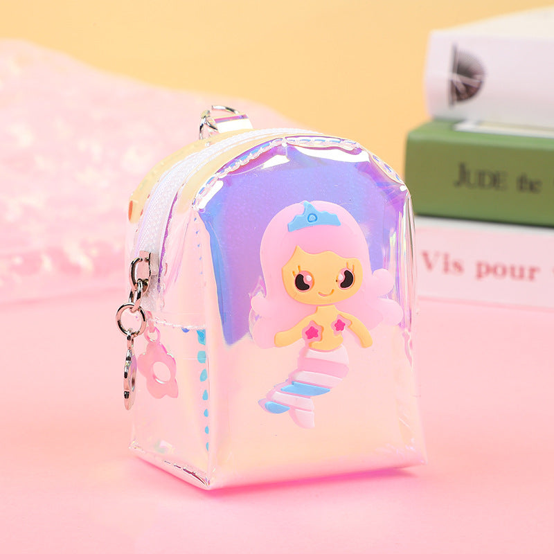 Strawberry Bear Transparent Portable Mini Cartoon Coin Purses