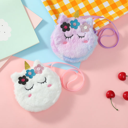 Porte-monnaie en peluche pour enfants, changement de dessin animé, mignon fardeau de fleurs