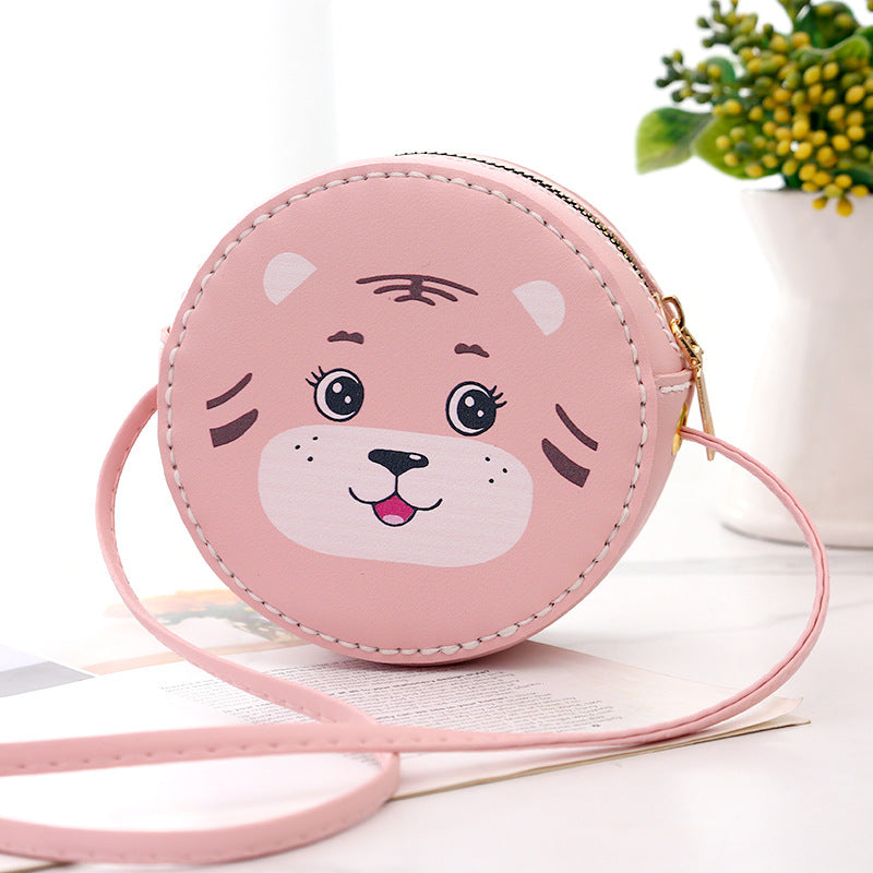 Children's Handmade Homemade Woven Small Round Tiger Purses