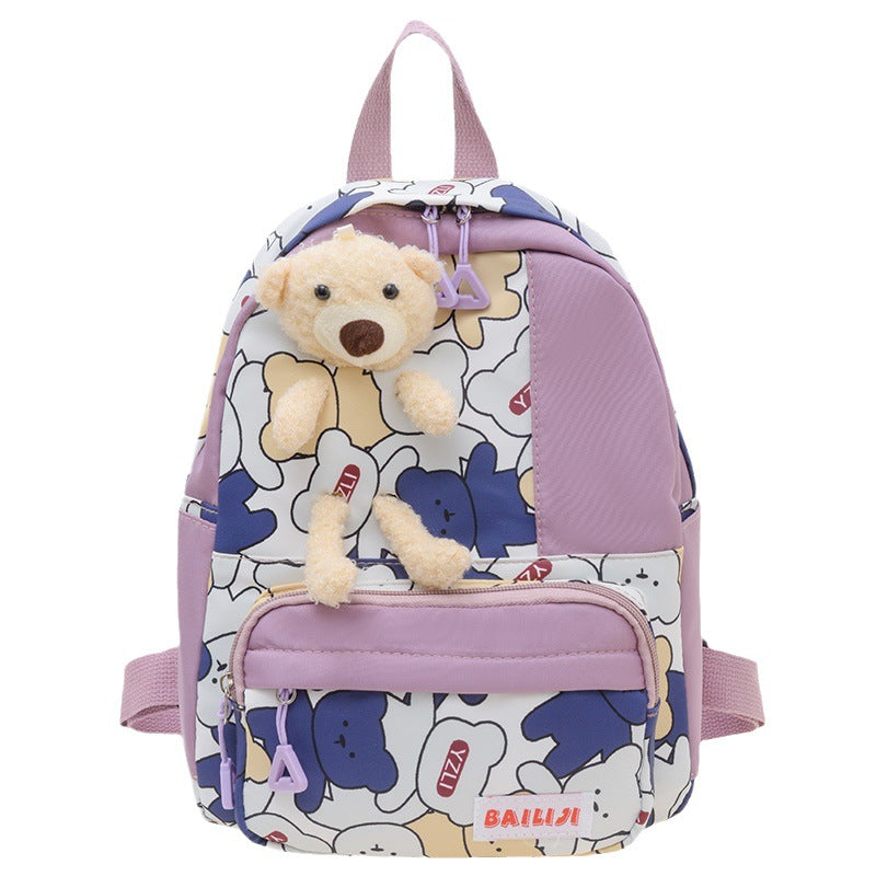 Children's Cartoon Cute Printed Canvas Bear Year-old Backpacks