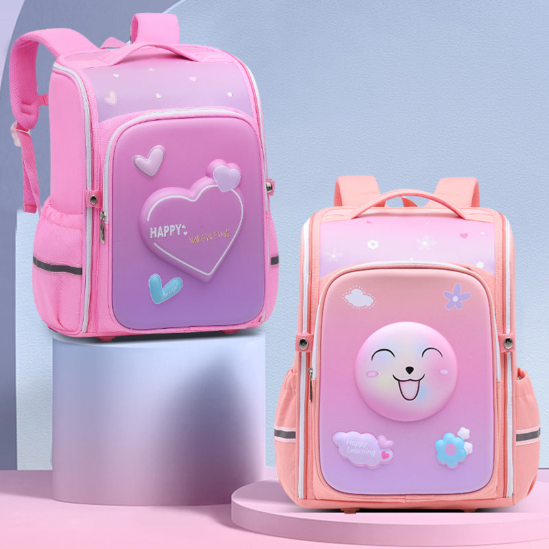 Spaceman Unicorn Love Smiley Face Cartables intégrés pour élèves du primaire