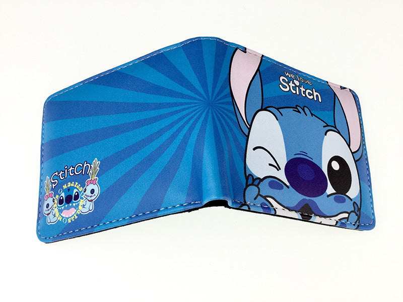 Cute Cartoon Stitch Short Blue Long Ladies Wallets