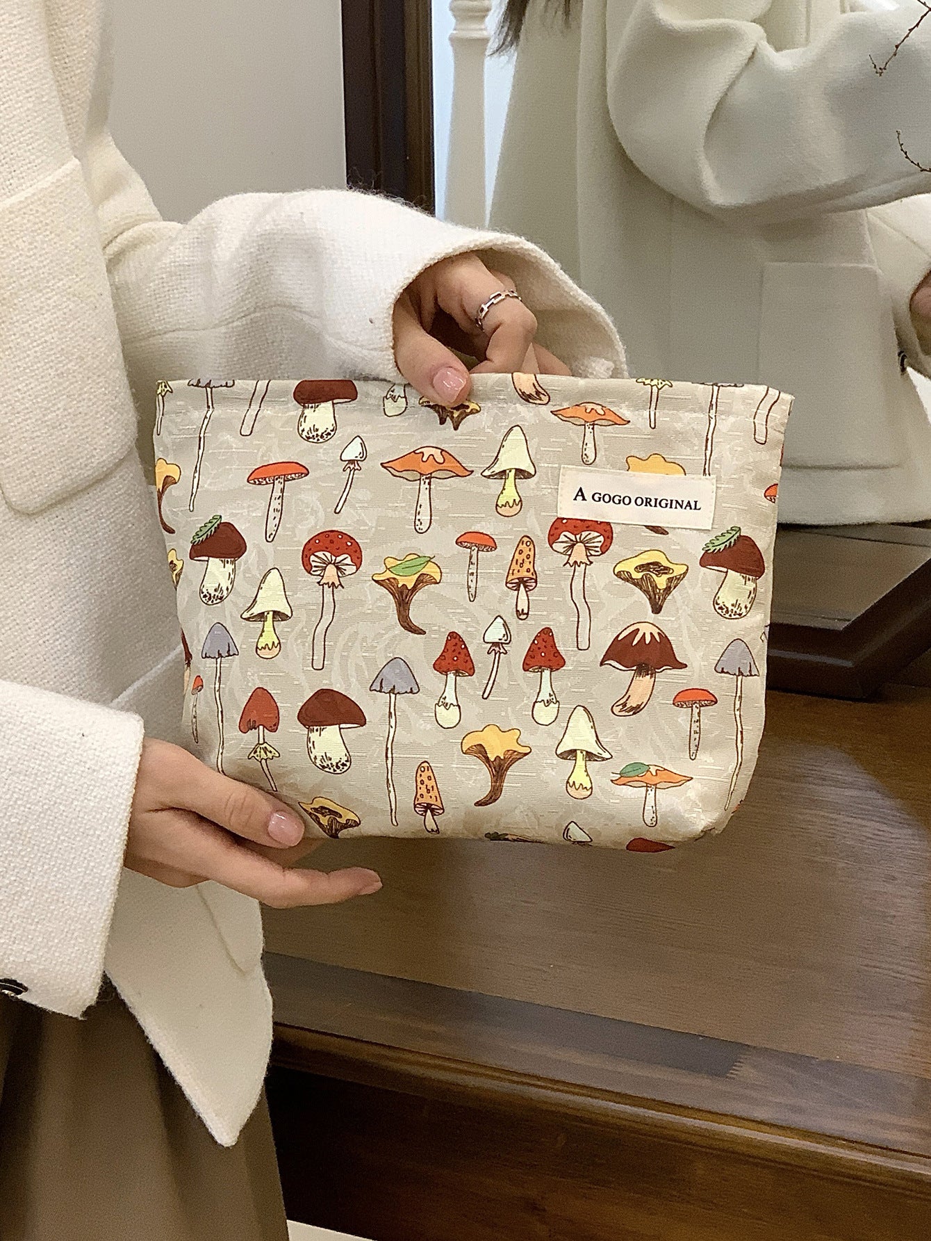 Cute Sweet Mushroom Skin Care Buggy Cosmetic Bags