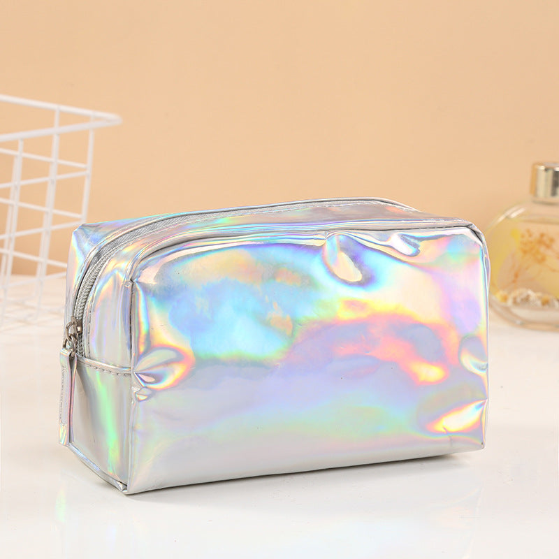 Pure Color Laser Style Portable Wash Cosmetic Bags