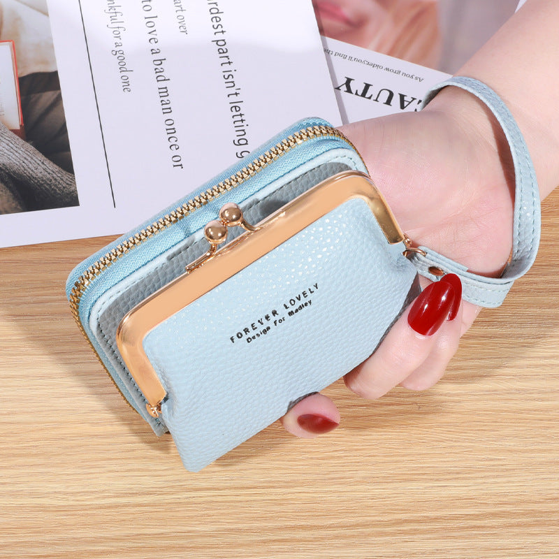 Women's Wrist Strap Short Korean Style Clip Coin Purses