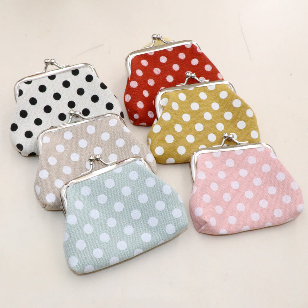 Children's Creative Dot Canvas Tourist Souvenir Coin Purses