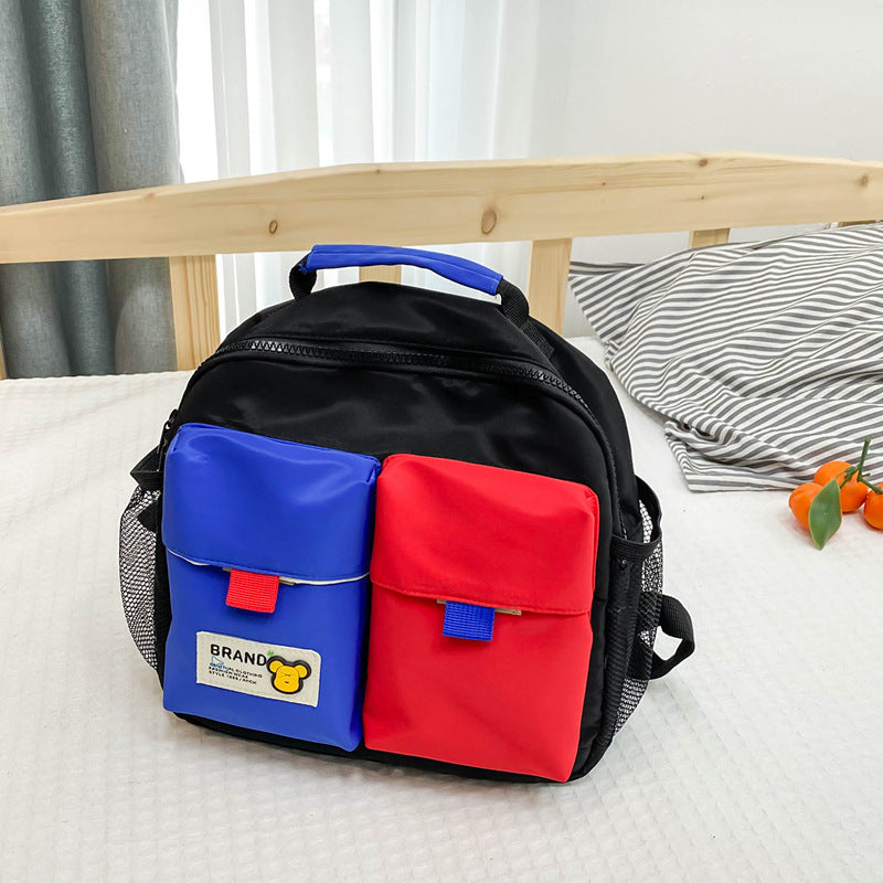 Children's Color Fashion Canvas Small Trendy Cool Children's Backpacks