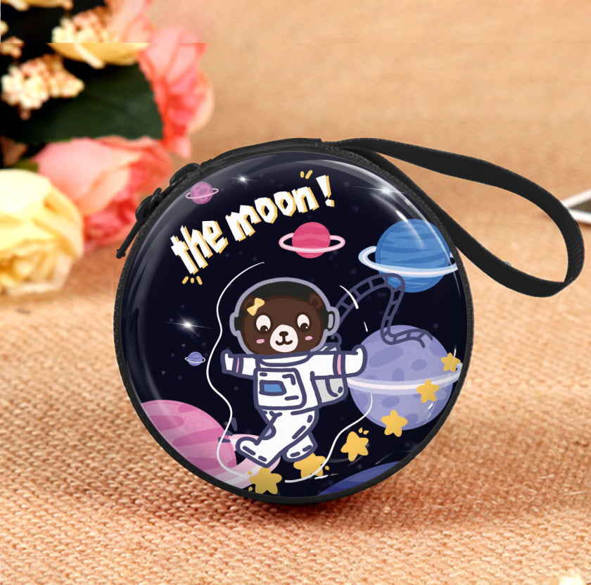 Children's Creative Cute Tinplate Cartoon Change Headset Bags