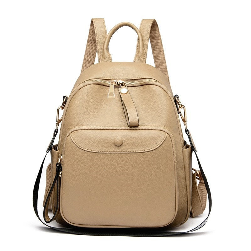 Women's Leather Simple Large Capacity Fashion Backpacks